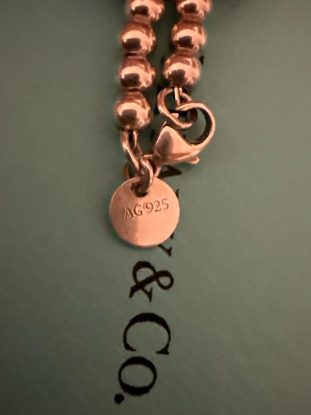 Tiffany & Co. Silver Bead Bracelet with Open Heart Charm